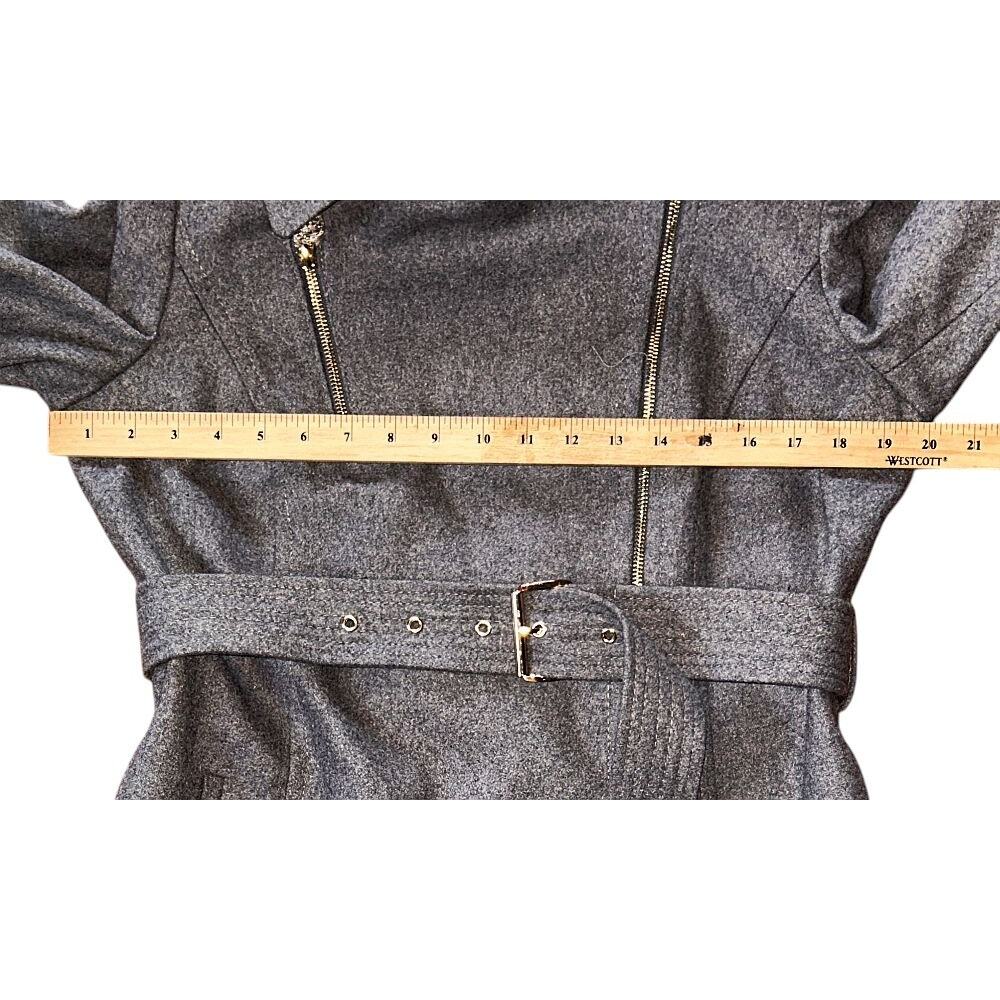 NWOT Michael Kors Asymmetrical Wool Blend Gray Trench Coat 10 - Picture 3 of 7
